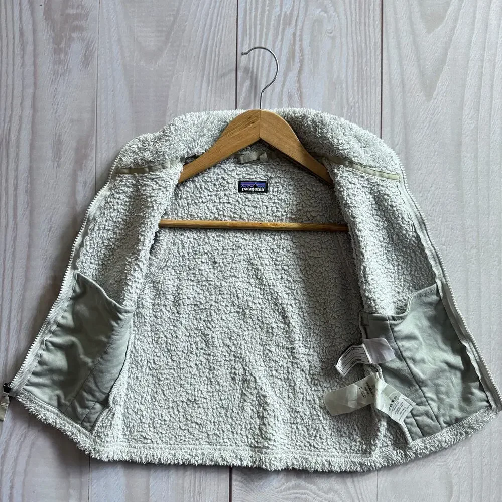 Patagonia Los Gatos Girls Size 4T Sherpa Pile Fleece Fuzzy Vest Gray